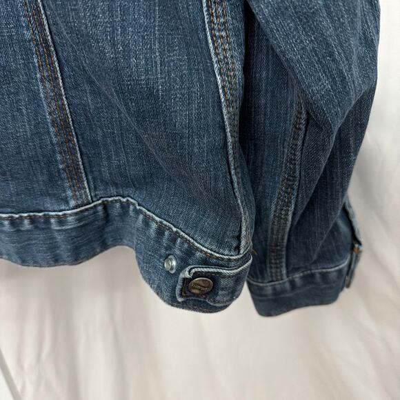 Carhartt Jean Jacket Womens Large Blue Denim Snap Button Chore Work Coat - Picture 11 of 12